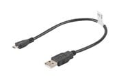 USB-kabel - Lanberg - USB cable - USB to Micro-USB Type B - 30 cm - CA-USBM-10CC-0003-BK