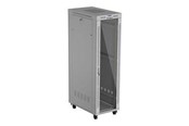 Rack chassis - Lanberg FF01 series - rack - 600 x 1000 flat pack with glass door - 42U - FF01-6042-12SL