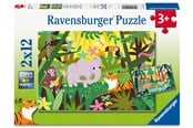Pusselspel - Ravensburger Små upptäckare 2x12 bitar Block - 12004257