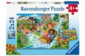 Pusselspel - Ravensburger Nöjespark 2x24 bitar - 12004258