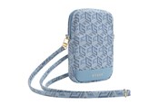 Andra mobiltillbehör - GUESS Zip GCube Bottom Stripe phone bag - blue - 3666339210687