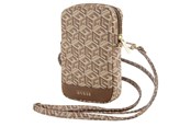 Andra mobiltillbehör - GUESS Zip GCube Bottom Stripe phone bag - brown - 3666339210663