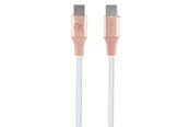 USB-kabel - GUESS Ebossed Logo USB-C / USB-C Cable 1.5m Fast Charging - Pink - 3666339171421