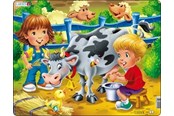Pusselspel - Larsen Puzzles Farm puzzle for children with a cow – 18 pieces Maxi (36.5 x 28.5 cm) 2D Pussel - BM5