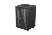 Rack chassis - Lanberg FF01 series - rack - 600 x 600 mm flat pack with glass door - 18U - FF01-6618-12B