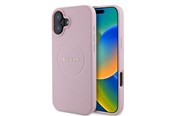 Mobile - Covers & Cases - GUESS Grained Gold Ring MagSafe iPhone 16 Plus Case - Pink - 3666339303969