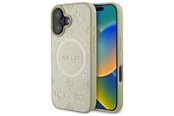 Mobile - Covers & Cases - GUESS Saffiano Peony Classic Logo MagSafe case for iPhone 16 - gold - 3666339327941
