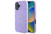 Mobile - Covers & Cases - GUESS Saffiano Peony Classic Logo MagSafe iPhone 16 Case - Purple - 3666339328245