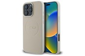 Mobile - Covers & Cases - GUESS Grained Gold Ring MagSafe Case for iPhone 16 Pro Max - Beige - 3666339304287