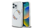 Mobile - Covers & Cases - GUESS IML Flowers Wreath MagSafe Case for iPhone 16 Pro - Clear - 3666339311445