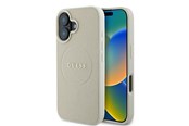 Mobile - Covers & Cases - GUESS Grained Ring MagSafe case for iPhone 16 - beige - 3666339304256