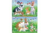 Pusselspel - Larsen Puzzles Rabbit Puzzles 2 assorted designs – 8 pieces Midi (28.5 cm x 18.3 cm) 2D Pussel - CU3