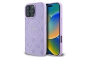 Mobile - Covers & Cases - GUESS Saffiano Peony Classic Logo MagSafe iPhone 16 Pro Max Case - Purple - 3666339328276