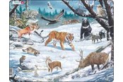 Pusselspel - Larsen Puzzles Puzzle Winter Wildlife in Siberia and Northeast Asia - 66 pieces Maxi (36.5x28.5 cm) 2D Pussel - FH34