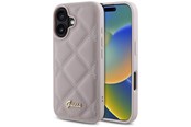 Mobile - Covers & Cases - GUESS Quilted Metal Logo iPhone 16 Case - Pink - 3666339345082