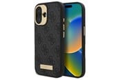 Mobile - Covers & Cases - GUESS 4G Logo Plate MagSafe Case for iPhone 16 Plus - Black - 3666339340070