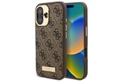 Mobile - Covers & Cases - GUESS 4G Logo Plate MagSafe case for iPhone 16 - brown - 3666339340100