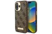 Mobile - Covers & Cases - GUESS 4G Logo Plate MagSafe Case for iPhone 16 Plus - Brown - 3666339340117