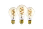 Glödlampor - EGLO LED-glödlampa E27 A60 AMBER 2200K 500LM 3STK E27 - 113141