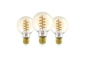 Glödlampor - EGLO LED-glödlampa E27 G80 AMBER 2200K 500LM 3STK E27 - 113139