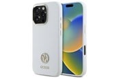 Mobile - Covers & Cases - GUESS Silicone Logo Strass 4G Case for iPhone 16 Pro - White - 3666339328863