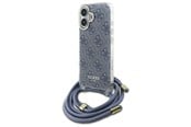 Mobile - Covers & Cases - GUESS Crossbody Cord 4G Print Case with Lanyard for iPhone 16 - Blue - 3666339344337