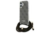 Mobile - Covers & Cases - GUESS Crossbody Cord 4G Print Case with Lanyard for iPhone 16 - Brown - 3666339345167