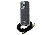 Mobile - Covers & Cases - GUESS Crossbody Cord 4G Print Case for iPhone 16 Pro Max - Black - 3666339345150