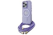 Mobile - Covers & Cases - GUESS Crossbody Cord Script MagSafe Case for iPhone 16 Pro Max - Purple - 3666339345877