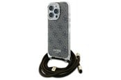 Mobile - Covers & Cases - GUESS Crossbody Cord 4G Print Case for iPhone 16 Pro - Brown - 3666339345181