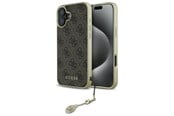 Mobile - Covers & Cases - GUESS 4G Charms Collection case for iPhone 16 - brown - 3666339345921