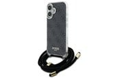 Mobile - Covers & Cases - GUESS Crossbody Cord 4G Print Case for iPhone 16 - Black - 3666339345129