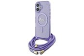 Mobile - Covers & Cases - GUESS Crossbody Cord Script MagSafe iPhone 16 Case - Purple - 3666339345846