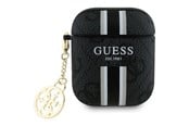Andra mobiltillbehör - GUESS GUA2P4RPSK AirPods 1/2 cover black/black 4G Printed Stripes Charm - 3666339311063
