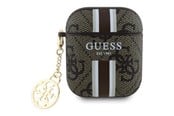 Andra mobiltillbehör - GUESS GUA2P4RPSW AirPods 1/2 cover brown/brown 4G Printed Stripes Charm - 3666339311100