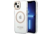 Mobile - Covers & Cases - GUESS Metal Outline MagSafe Case for iPhone 15 Plus / 14 Plus - Gold - 3666339196905