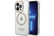 Mobile - Covers & Cases - GUESS Metal Outline Magsafe iPhone 15 Pro Max Case - Gold - 3666339196929