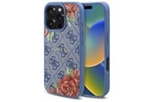Mobile - Covers & Cases - GUESS 4G Flowers Print MagSafe case for iPhone 16 Pro Max - blue - 3666339350420