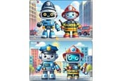 Pusselspel - Larsen Puzzles Friendly City Robots Puzzle – 10 pieces Midi (28.5 cm x 18.3 cm) 2 assorted designs 2D Pussel - U25