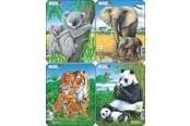 Pusselspel - Larsen Puzzles Puzzles: Koala Elephant Tiger Panda (4 assorted designs) – 8 pieces Mini (18.3 x 14.3 cm) 2D Pussel - V4