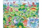 Pusselspel - Larsen Puzzles "Legendary Dinosaurs" Puzzle 4 assorted designs – 7 pieces Mini (18.3 x 14.3 cm) 2D Pussel - V6