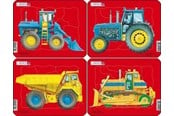Pusselspel - Larsen Puzzles Tractors Dump Truck and Bulldozer Puzzle (Assorted 4 Designs) – 10 Pieces Mini (18.3 x 14.3 cm) 2D Pussel - Z1