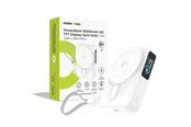PowerBank - Mobile Origin PB19 Qi2 TFT Display Semi-solid Power Bank (w/ Built in USB-C cable) - White - 10000 mAh - MO-TDS-PB19-WHT