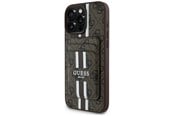 Mobile - Covers & Cases - GUESS 4G Stripes case with Magsafe wallet for iPhone 16 Pro Max brown - 3666339342593