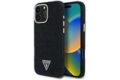 Mobile - Covers & Cases - GUESS Denim Triangle Logo MagSafe case for iPhone 16 Pro - black - 3666339428143