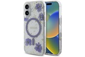 Mobile - Covers & Cases - GUESS Resin Flowers Glitter MagSafe case for iPhone 16 - purple - 3666339354251