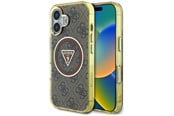 Mobile - Covers & Cases - GUESS IML Metal Glitter 4G Circle Triangle MagSafe Case for iPhone 16 - Brown - 3666339430214