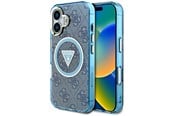 Mobile - Covers & Cases - GUESS IML Metal Glitter 4G Circle Triangle MagSafe Case for iPhone 16 - Blue - 3666339430368
