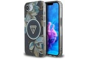 Mobile - Covers & Cases - GUESS IML Metal Glitter Flowers Triangle MagSafe case for iPhone 16e - black - 3666339454791
