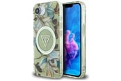 Mobile - Covers & Cases - GUESS IML Metal Glitter Flowers Triangle MagSafe iPhone 16e Case - Green - 3666339454807
